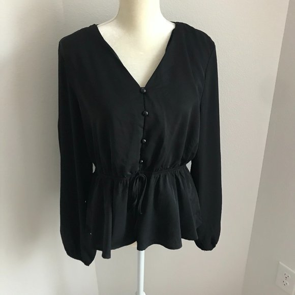 COPY - - Shein Long Sleeve Drawstring blouse - Picture 3 of 7